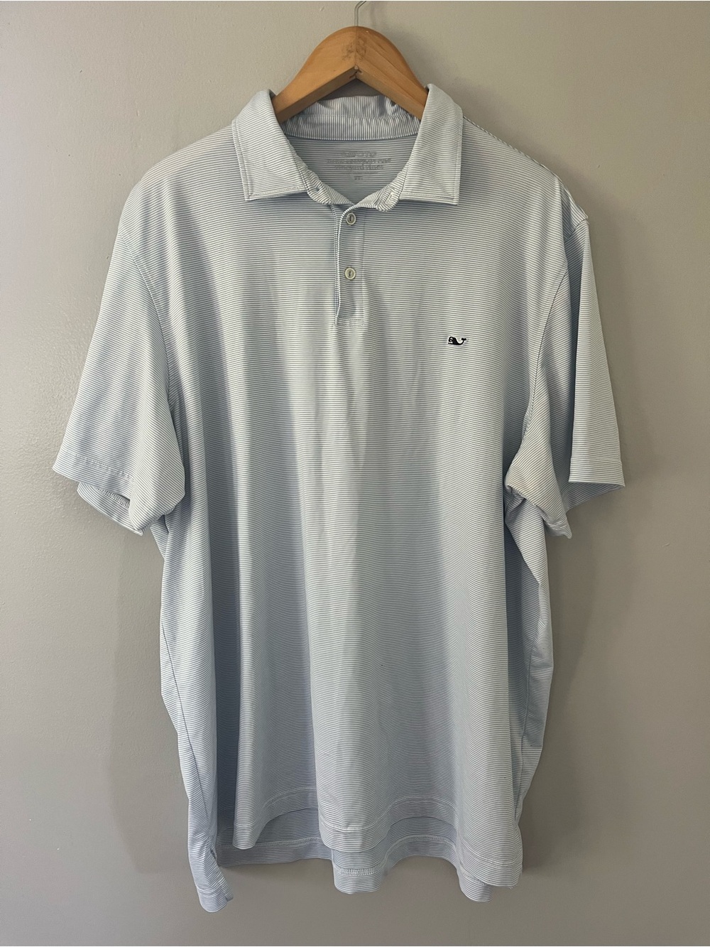 Vineyard Vines Light Blue Men's Polo with Whale Emblem